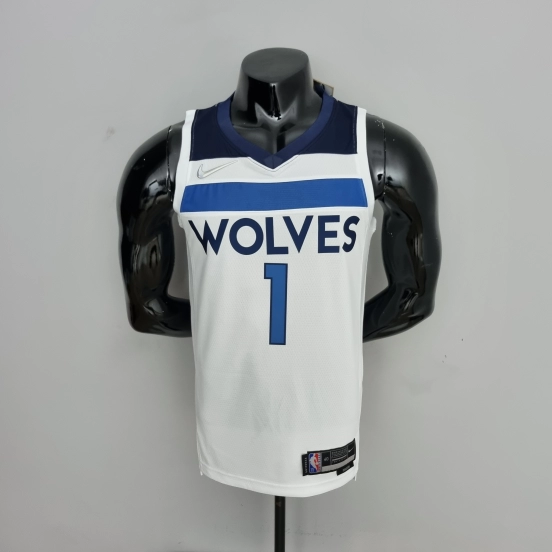 75th Anniversary Minnesota Timberwolves Edwards #1 White NBA Jersey