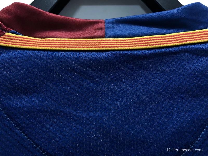 Retro 08/09 Long SLeeve Barcelona Home Champions Version Soccer Jersey
