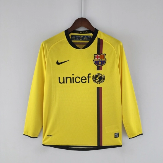 Retro 08/09 Long Sleeve Barcelona Away Soccer Jersey