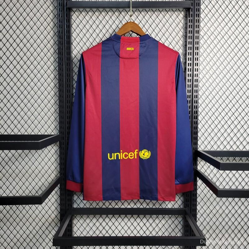 Retro14-15 Barcelona Home Long Sleeve Jersey