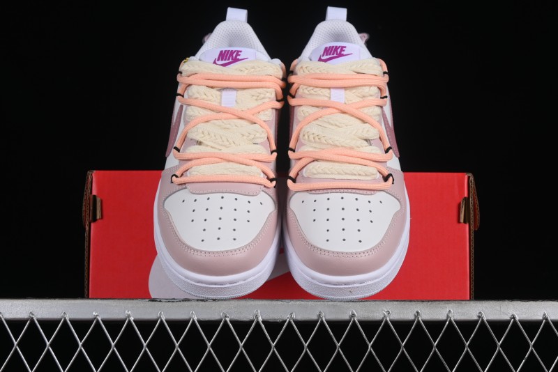 Nike Court Borough Low-Top Slip-Resistant Skate Shoes with Custom Rose Pink Hand-Painted Design - DQ5979-100