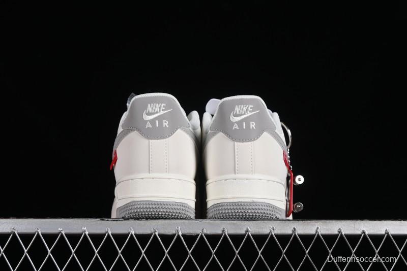 Supreme x Nike Air Force 1 '07 Low Beige Grey Casual Skate Shoes - HD1968-018