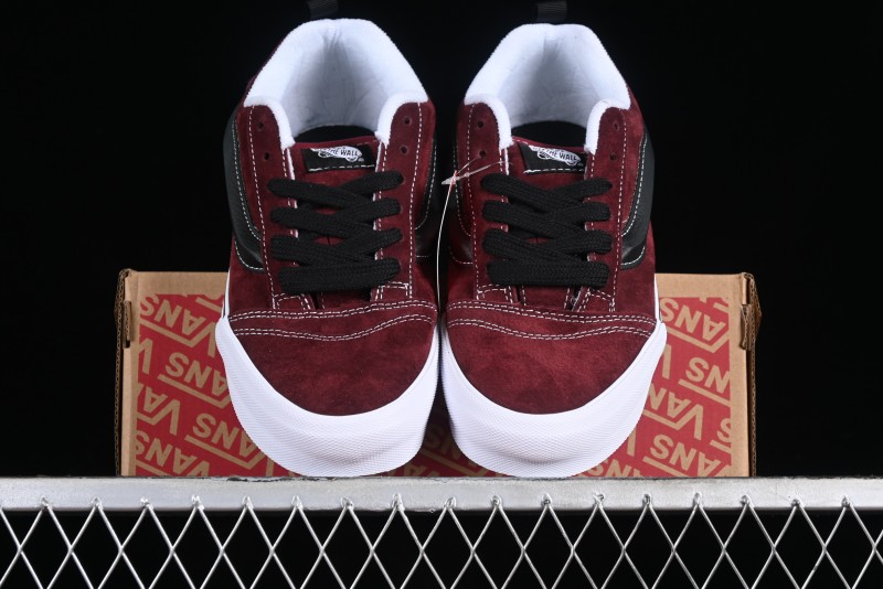 Vans Classics Knu Skool Chunky Tongue Retro Sneakers in Wine Red - VN0009QC02Y