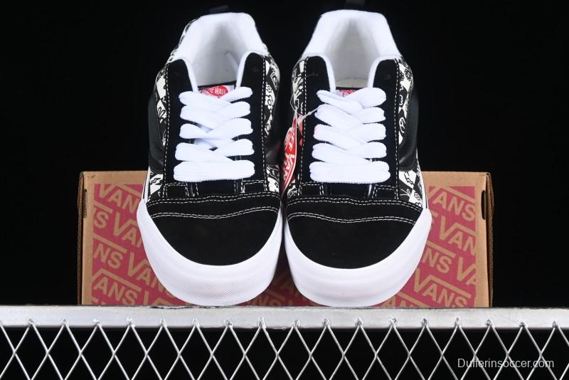 Vans Classics Knu Skool Checkerboard Graffiti Chunky Tongue Skate Shoes - VN0009QC6BT