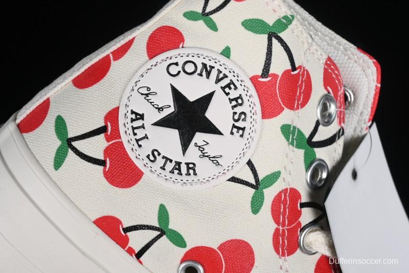 Converse Chuck 1970s Official Cherry Embroidery Platform Vulcanized Canvas Sneakers - A08096C