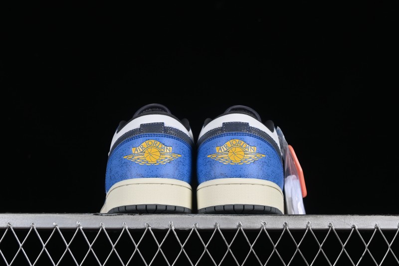 Nike Air Jordan 1 Low Flight Vintage Retro Sneakers in White and Blue - FV8439-104