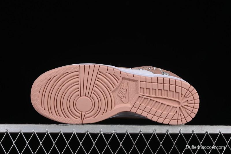 Nike Dunk Low SB Casual Sneakers with Knit Cat and Rose Pink Design - DD1503-118