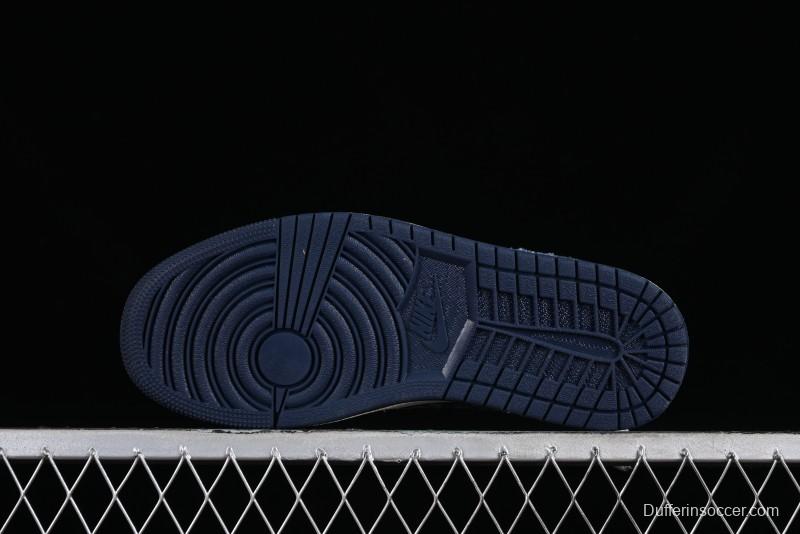 Nike Air Jordan 1 Low OG SP Travis Scott x Fragment Design Retro Sneakers with Reverse Swoosh - SJ2068-004