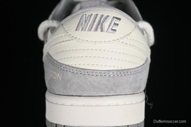 Nike SB Dunk Low LV Collaboration - Beige Grey Strap Pig Suede Anniversary High-End Custom Low-Top Casual Sneakers - SJ2068-237