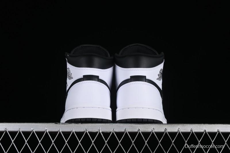 Nike Air Jordan 1 Mid AJ1 White Black Mid-Top Casual Sneakers - DQ8426-132