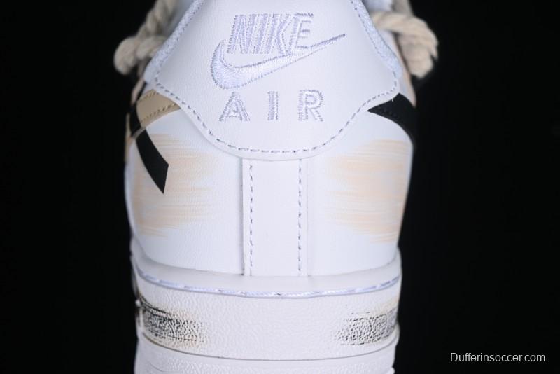 Nike Air Force 1 '07 Low Custom Anime Themed Hand-Painted Swoosh Strap Low-Top Casual Sneakers - ZH0316-013