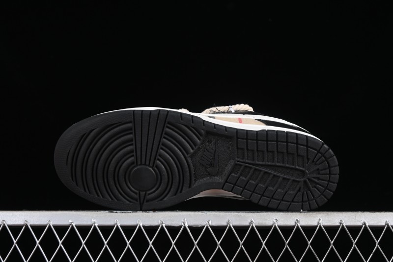 Nike Dunk Low SB Deconstructed Lace-Up Casual Sneakers with Scottish Plaid and Hemp Rope Design - DD1391-100