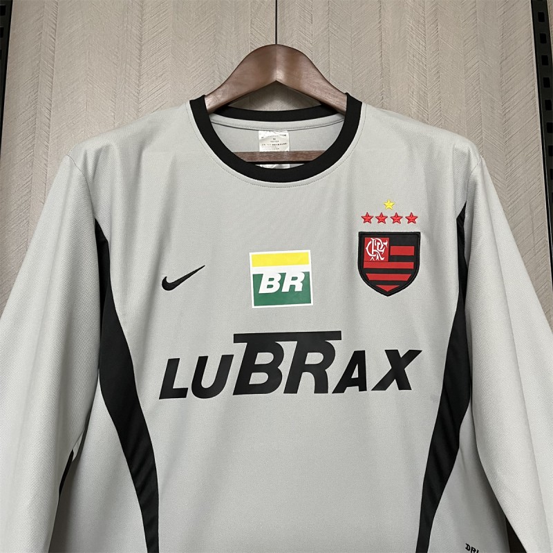 02/03 Retro Flamengo Grey Goalkeeper Long Sleeve Grey Jersey