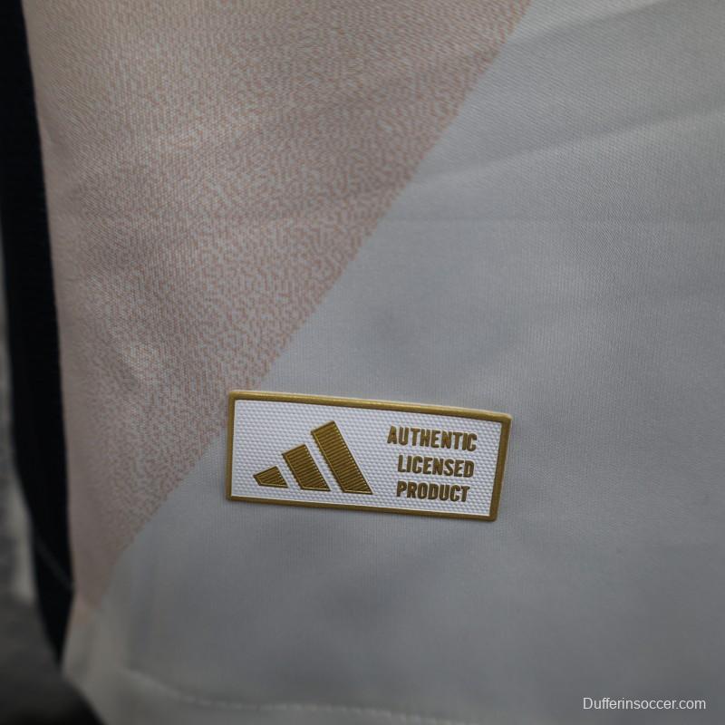 Player Version 2025 Spain Pre-Match White with Geometric Pattern Jersey