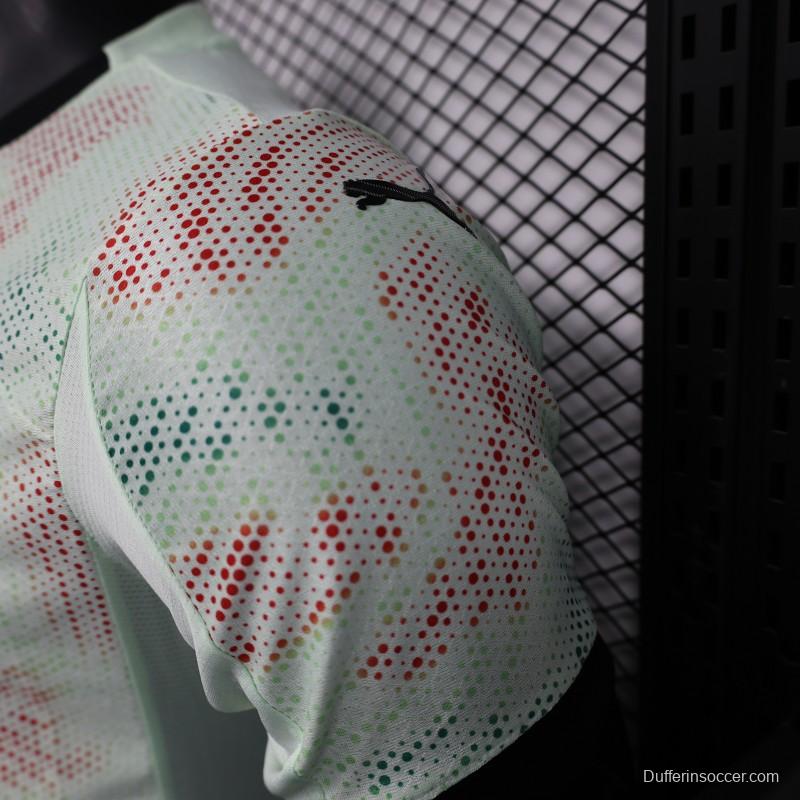 Player Version 2025 Portugal Away Mint Green Jersey with Graphic Pattern