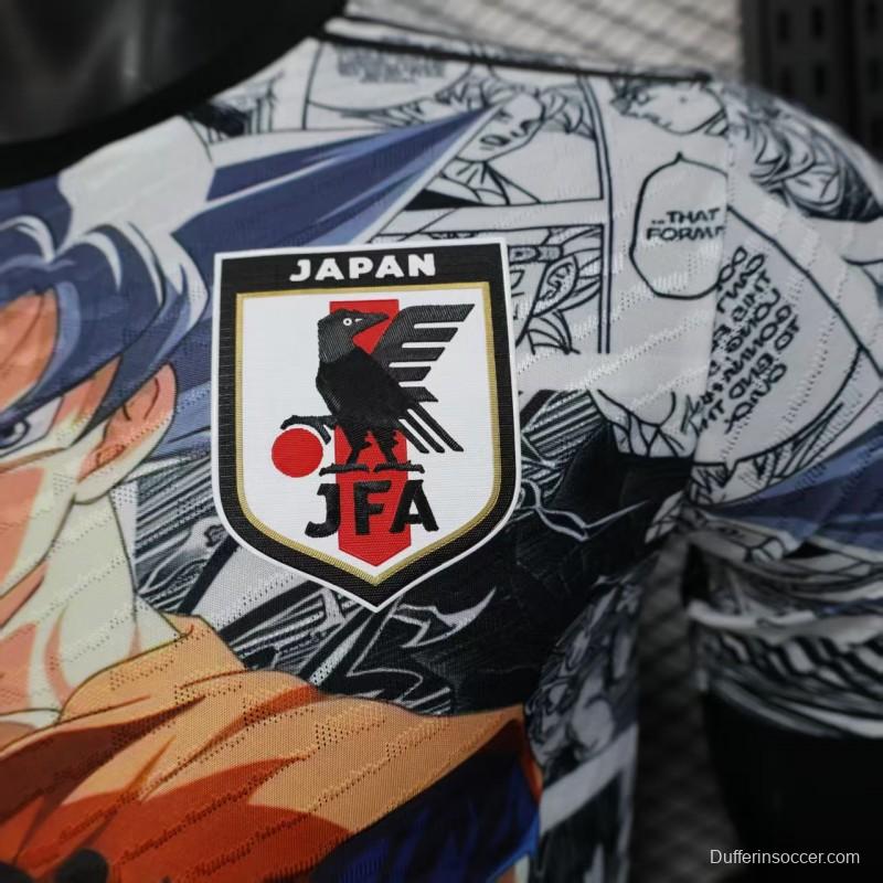 Player Version 2025 Japan White with Dragon Ball Goku Graphic Jersey