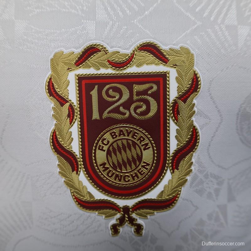 Player Version 25/26 Bayern Munich White with 125th Anniversary Emblem Jersey