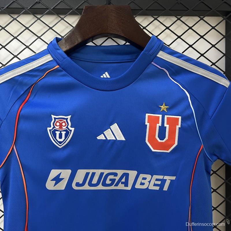 25/26 Kids Universidad De Chile Home Size 16-28 Jersey