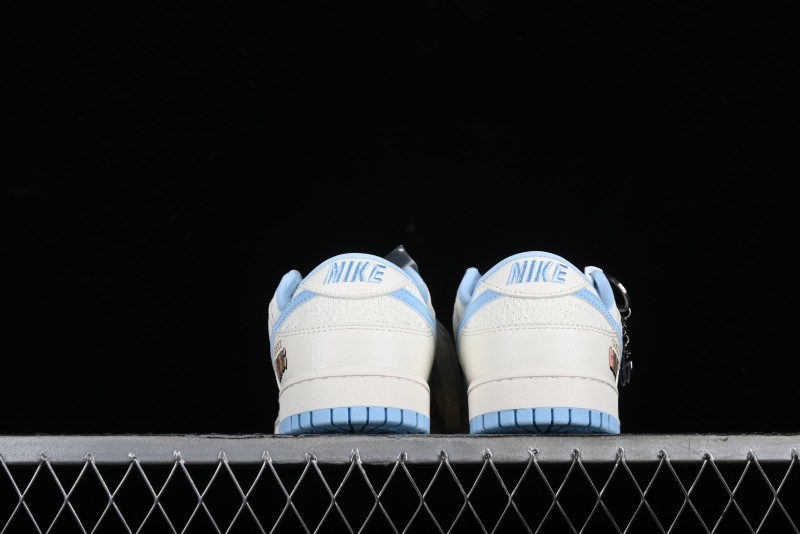 Nike SB Dunk Low Gucci Collaboration - Beige & Light Blue Crochet Fabric Anniversary High-End Custom Low-Top Casual Skate Shoes - DQ1098-376