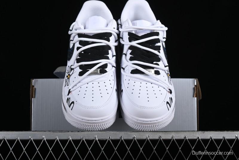 Nike Air Force 1 '07 Low Daisy Print Casual Sneakers with Lace-Up - ZH0316-025