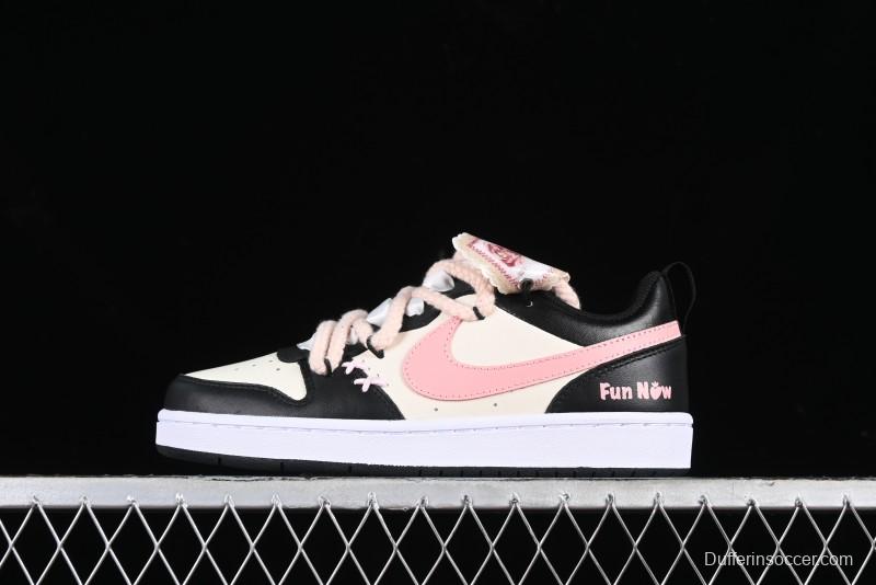 Nike Court Borough Low 2 Berry Worry Playful Cute Trendy Retro Low-Top Casual Sneakers - BQ5448-110