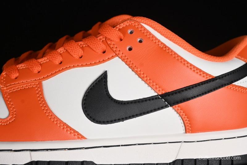 Nike SB Dunk Low Casual Skate Shoes in White, Orange, and Black - DH9765-003