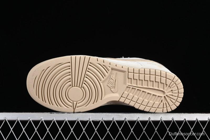 Nike SB Dunk Low LV Collaboration - Khaki Denim Anniversary High-End Custom Low-Top Casual Skate Shoes - XP3802-337