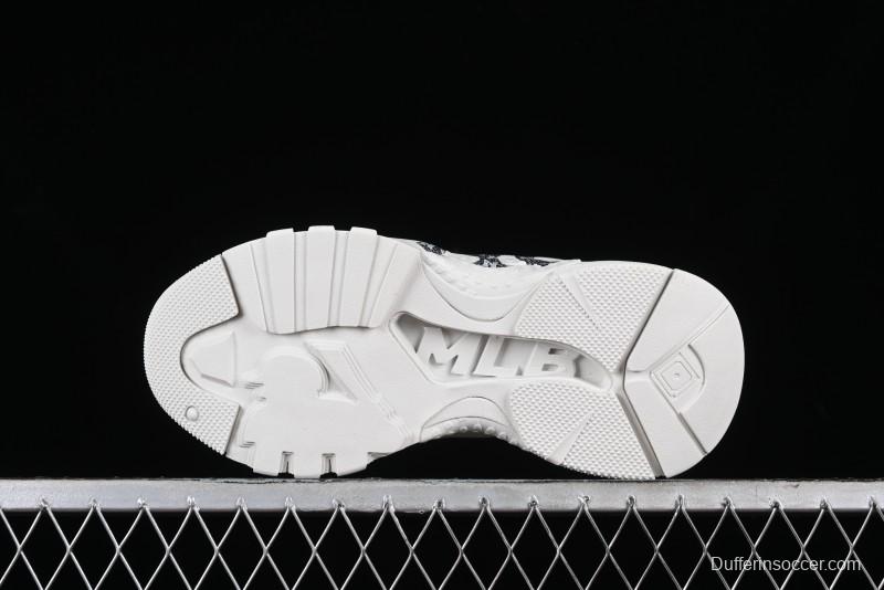 New York Yankees MLB Bigball Chunky Denim Monogram Platform Sandals - 3ASHBDM4N50BKS