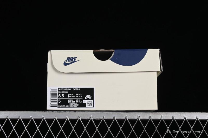 Nike SB Dunk Low Lightning Collaboration - Beige Brown Colorway with Small Brown Swoosh Anniversary High-End Custom Low-Top Casual Skate Shoes - XD1688-031