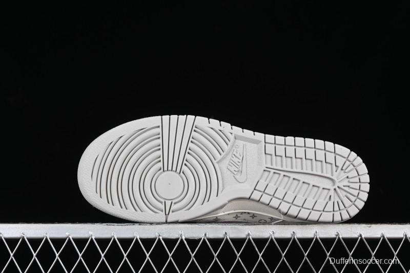 Nike SB Dunk Low LV Collaboration - Beige Denim Anniversary High-End Custom Low-Top Casual Skate Shoes - JH8310-947