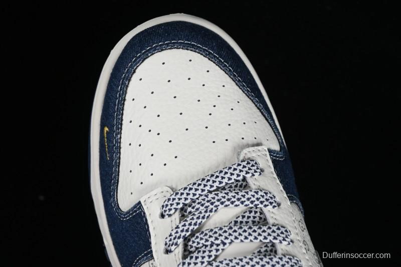 Nike SB Dunk Low Gucci Collaboration - Denim with Light Blue Swoosh Anniversary High-End Custom Low-Top Casual Sneakers - FC1688-141