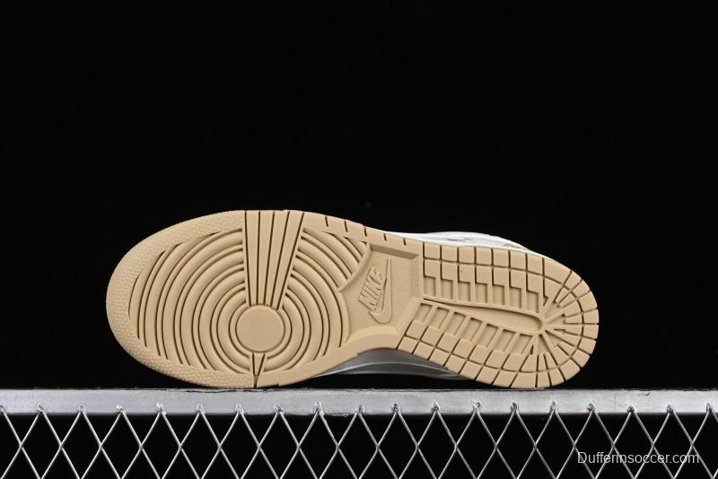 Nike SB Dunk Low Collaboration Three Swooshes Beige Gold Colorway Low-Top Casual Skateboarding Shoes - NK5639-326