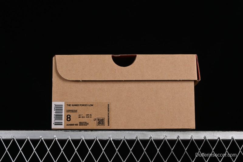 Nike Off White x Air Force 1 Low OW Collaboration Transparent Blue Casual Sneakers - AO4606-400