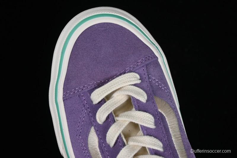 Vans Style 36 Low-Top Skate Shoes with Purple Embroidery - VN000CRPGRN