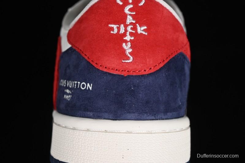 Nike Travis Scott x Fragment Design x Jordan Air Jordan 1 Low OG SP AJ1 LV Blue Red Low-top Casual Sneakers - YQ2088-670