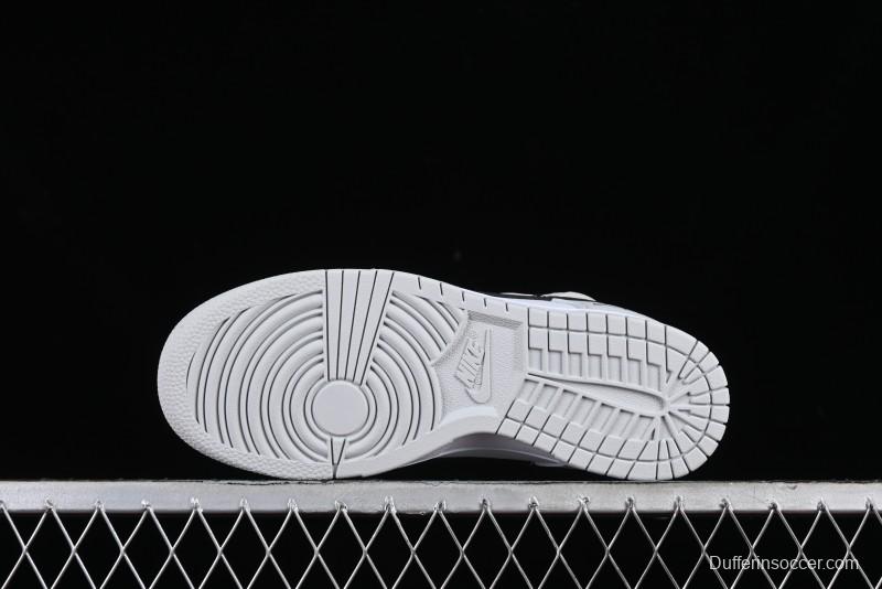 Nike Dunk Low Leather Letter High Street Deconstructed Black Grey SB Strap Low Top Casual Sneakers - DV0831-101