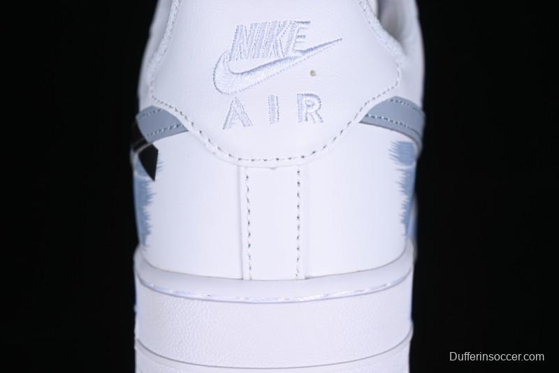 Nike Air Force 1 '07 Low Casual Sneakers with Two-Tone Shadow Swoosh and Custom Anime Art - CW2288-111