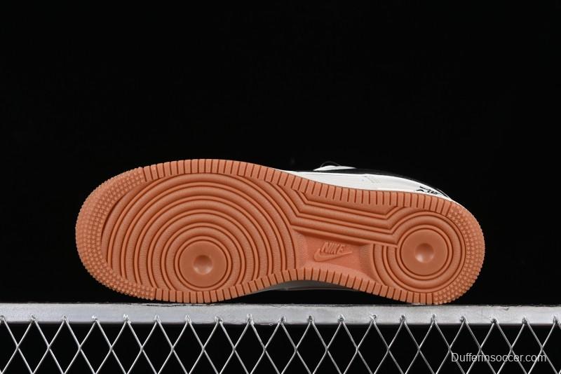 Nike Air Force 1 '07 Low Stussy Collaboration - Beige Black Gum Sole Low-Top Casual Sneakers - XZ5688-001