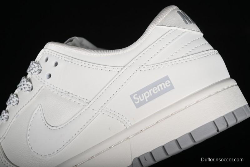 Nike SB Dunk Low Supreme Collaboration - Classic Beige Gray Anniversary High-End Custom Low-Top Casual Skate Shoes - XX8888-001