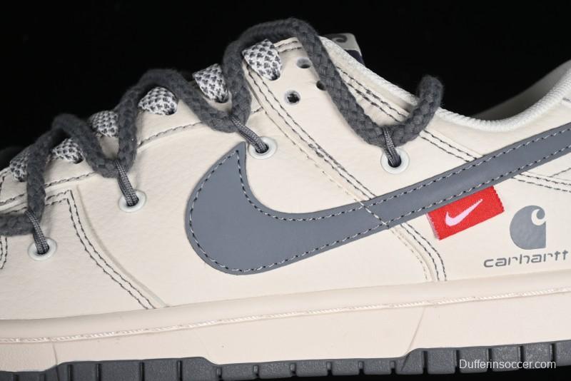 Nike SB Dunk Low Carhartt Collaboration - Strap Grey Hook Anniversary High-End Custom Low-Top Casual Skate Shoes - SJ2068-266