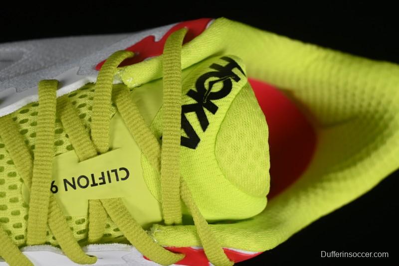 HOKA ONE ONE Clifton 9 Lightweight Knit Mesh Running Shoes with Enhanced Cushioning - 1127895 BVR