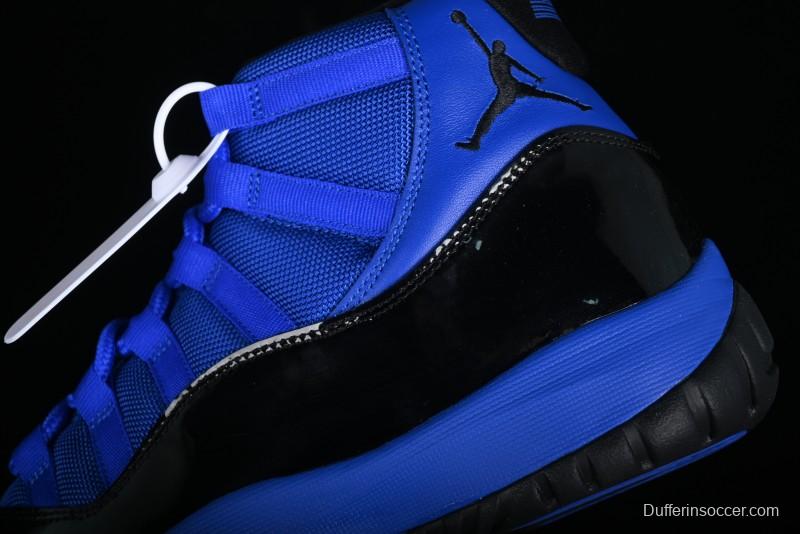 Nike Air Jordan 11 Retro High Top Basketball Shoes in Black and Blue - CT8012-400