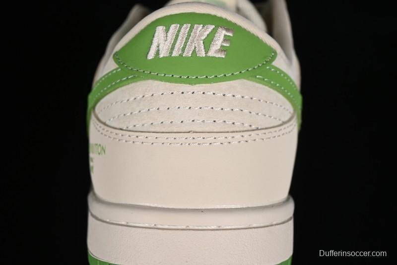 Nike SB Dunk Low LV Collaboration - Emerald City Anniversary High-End Custom Low-Top Casual Skate Shoes - XB3802-345