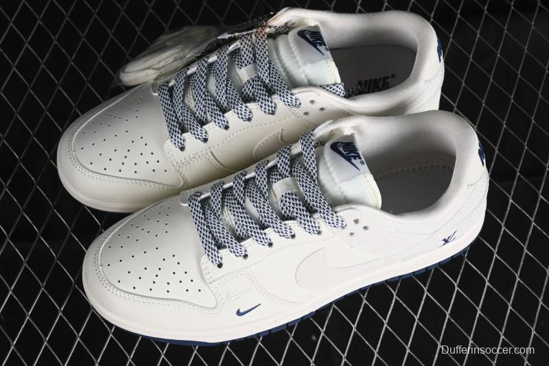 Nike SB Dunk Low LV Collaboration - Double Swoosh Blue Sole Anniversary High-End Custom Low-Top Casual Skate Shoes - XX2025-320