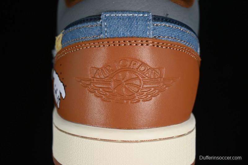 Nike Air Jordan 1 Low AJ1 Customized Low-Top Casual Sneakers - FZ5042-041