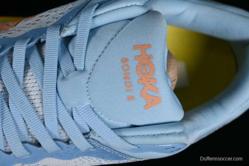 HOKA ONE ONE Bondi 8 Functional Cushioned Running Shoes with Engineered Mesh Upper - 1127954 SSCA