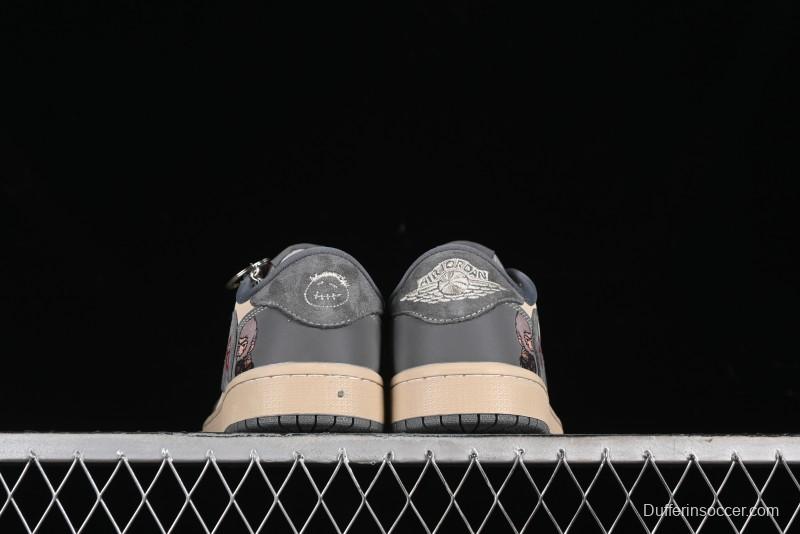 Nike Travis Scott x Fragment Design x Air Jordan 1 Low OG SP AJ1 Retro Sneakers - CH6336-013