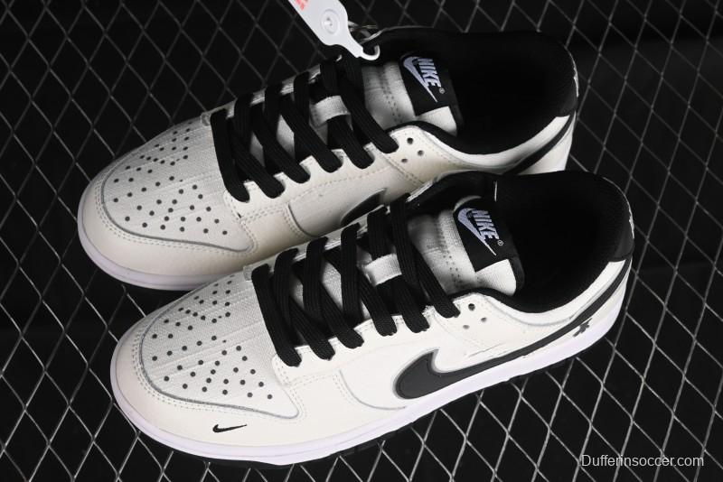 Nike SB Dunk Low Violent Bear Collaboration - Woven Black Swoosh Anniversary Custom Low-Top Casual Skate Shoes - KK1888-005