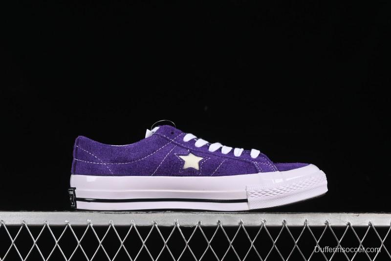 Converse One Star Retro Low-Top Skate Shoes in Purple Suede - 171586C