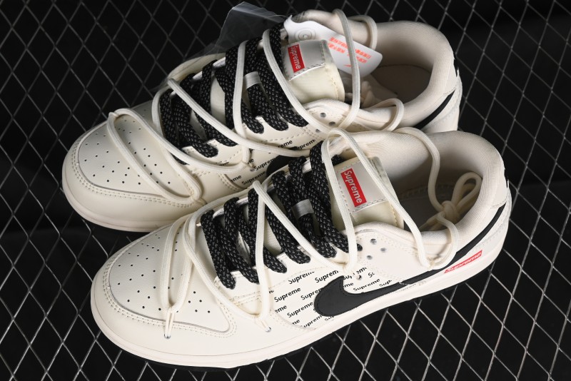 Nike SB Dunk Low Supreme Collaboration - Starry Night Black Engraving Anniversary High-End Custom Low-Top Casual Skate Shoes - JJ5688-108